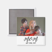 Mom Established Photo Gift Magnet (Voorkant / Achterkant)