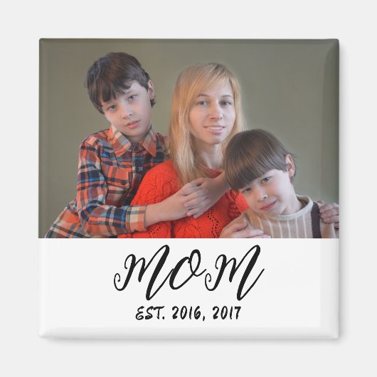 Mom Established Photo Gift Magnet (Voorkant)