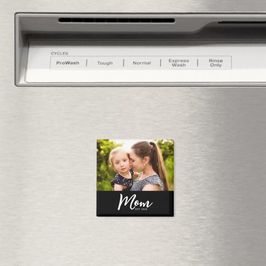 Mom Established Photo Gift Magnet (Insitu (Vaatwasser))