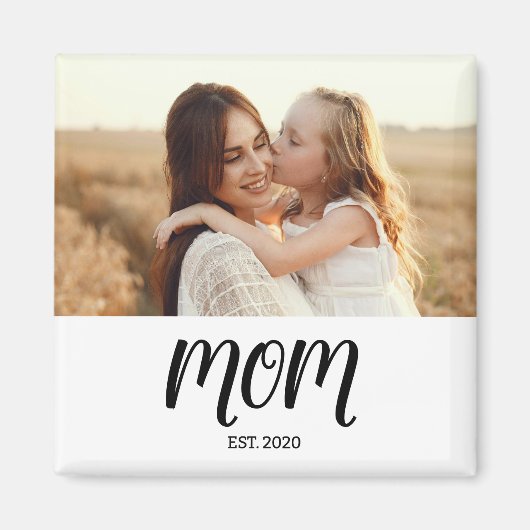 Mom Established Photo Gift Magnet (Voorkant)