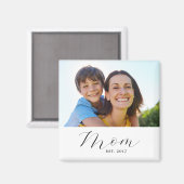 Mom Established Photo Gift Magnet (Voorkant / Achterkant)