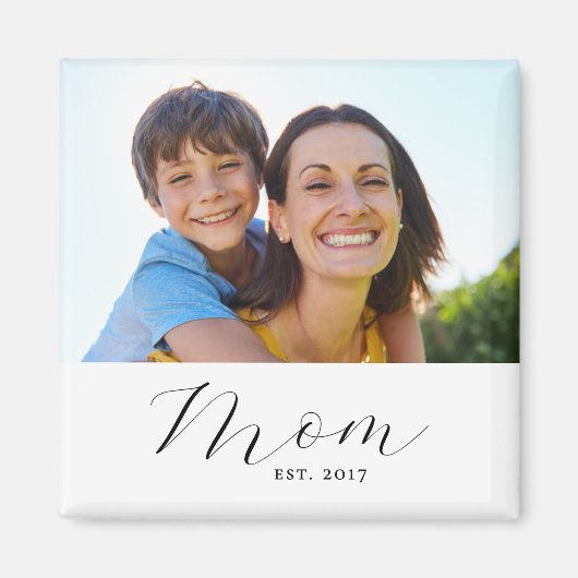 Mom Established Photo Gift Magnet (Voorkant)