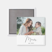 Mom Established Photo Gift Magnet (Voorkant / Achterkant)