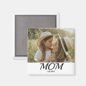 Mom Established Photo Gift  Magnet (Voorkant / Achterkant)