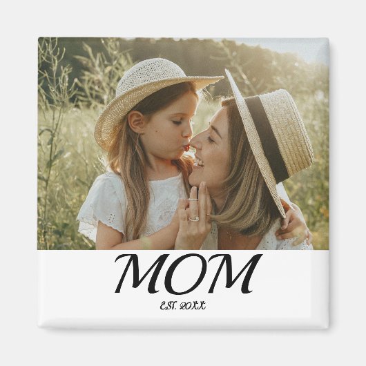 Mom Established Photo Gift  Magnet (Voorkant)