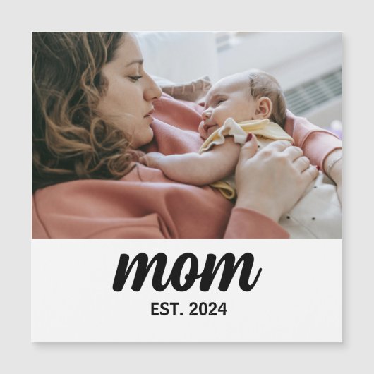 Mom Established Photo Gift Magnet (Voorkant)
