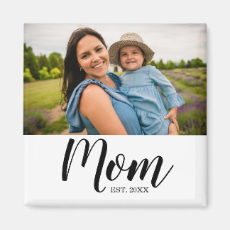 Mom Established Photo Gift Magnet