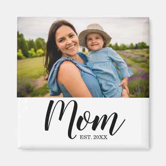 Mom Established Photo Gift Magnet (Voorkant)