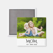 Mom Established Photo Gift Magnet (Voorkant / Achterkant)