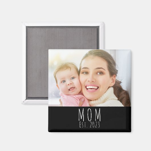 Mom Established Photo Gift Magnet (Voorkant / Achterkant)