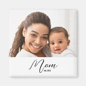 Mom Established Photo Gift Magnet (Voorkant)