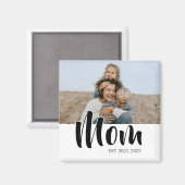 Mom Established Photo Gift Magnet (Voorkant / Achterkant)
