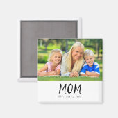 Mom Established Photo Gift Magnet (Voorkant / Achterkant)