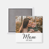 Mom Established Photo Gift Magnet (Voorkant / Achterkant)