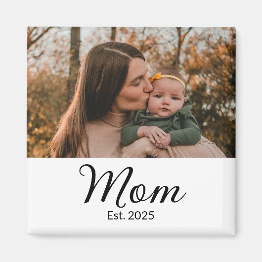 Mom Established Photo Gift Magnet (Voorkant)