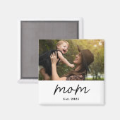 Mom Established Photo Gift Magnet (Voorkant / Achterkant)
