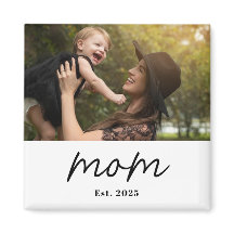 Mom Established Photo Gift Magnet