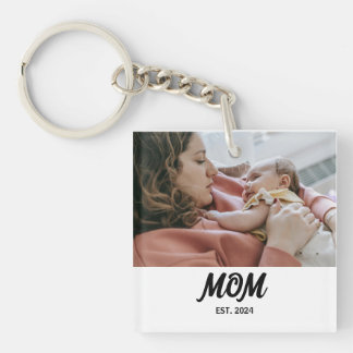 Mom Established Photo Gift Magnet Sleutelhanger