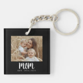 Mom Established Photo Gift Magnet Sleutelhanger (Achterkant)