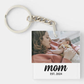 Mom Established Photo Gift Magnet Sleutelhanger