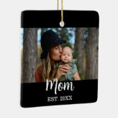 Mom Established Photo Mother's Day Black Keramisch Ornament (Rechts)