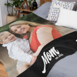Mom Established Photo Mother's Day Fleece Deken