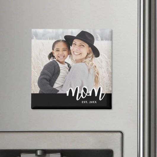 Mom Established Photo Mother's Day Gift Magneet