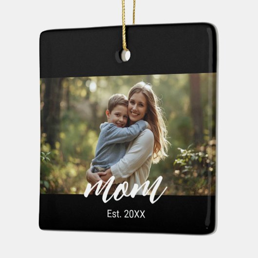 Mom Established Photo Mother's Day Keramisch Ornament (Links)