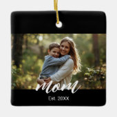Mom Established Photo Mother's Day Keramisch Ornament (Voorkant)