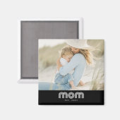 Mom Established Photo Mother's Day Magneet (Voorkant / Achterkant)