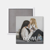 Mom Established Photo Mother's Day Magneet (Voorkant / Achterkant)