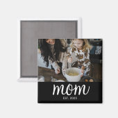 Mom Established Photo Mother's Day Magneet (Voorkant / Achterkant)