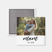 Mom Established Photo Mother's Day Magneet (Voorkant / Achterkant)