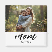 Mom Established Photo Mother's Day Magneet (Voorkant)