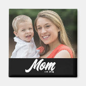 Mom Established Photo Mother's Day Magneet (Voorkant)