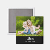 Mom Established Photo Mother's Day Magneet (Voorkant / Achterkant)