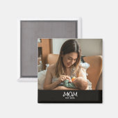 Mom Established Photo Mother's Day Magneet (Voorkant / Achterkant)