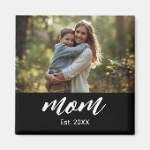 Mom Established Photo Mother's Day Magneet (Voorkant)