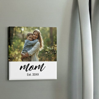 Mom Established Photo Mother's Day Magneet