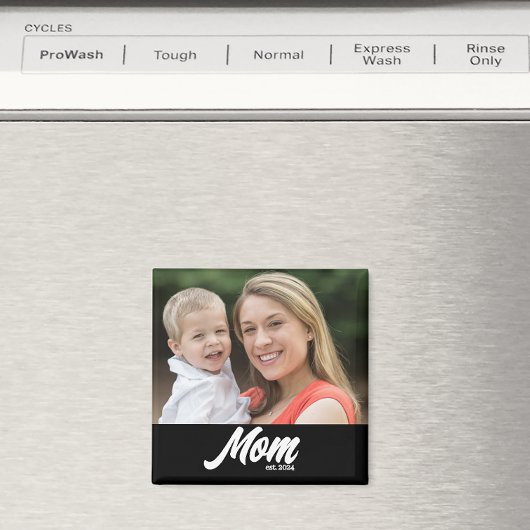 Mom Established Photo Mother's Day Magneet