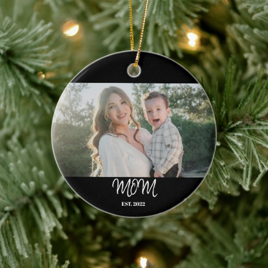 Mom Established, Photo, Script, Ceramic Ornament (Boom)