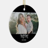 Mom Established, Photo, Script, Ceramic Ornament (Rechts)