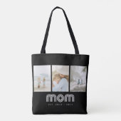 Mom Established Retro Script Black 3 Photo Tote Bag (Achterkant)