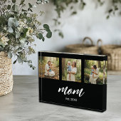 Mom Established Script 3 Photo Acrylic Block Fotoblokken