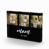 Mom Established Script 3 Photo Acrylic Block Fotoblokken (Rechts)