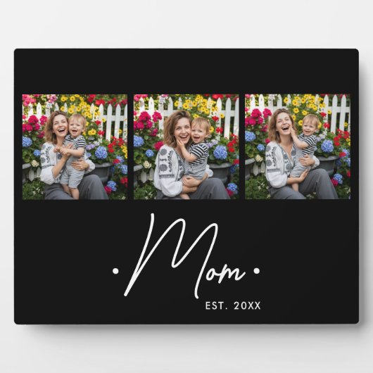 Mom Established Script 3 Photo Black Fotoplaat (Voorkant)