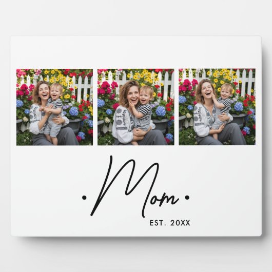 Mom Established Script 3 Photo White Fotoplaat (Voorkant)