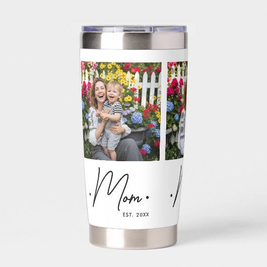 Mom Established Script 3 Photo White Geïsoleerde Drinkbeker (Voorkant)