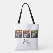 Mom Established Script 3 Photo White Tote Bag (Achterkant)