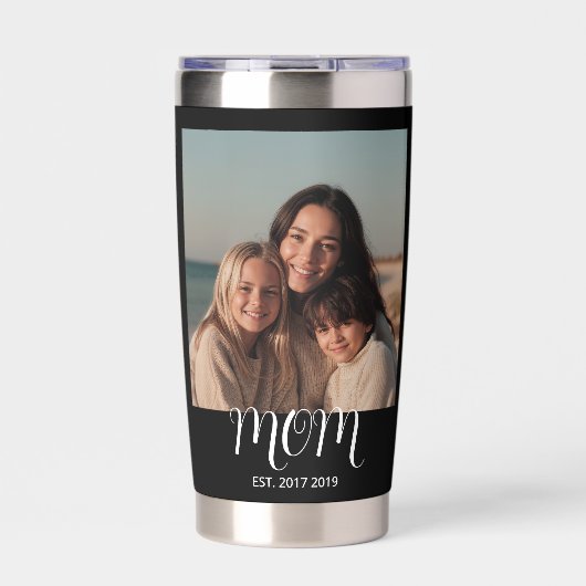 Mom Established Script Black 2 Photo Geïsoleerde Drinkbeker (Voorkant)